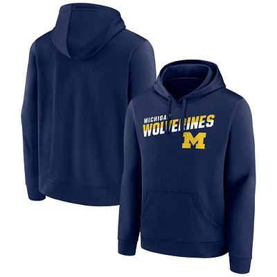 Men's Navy Michigan Wolverines Quick Slant Pullover Hoodie