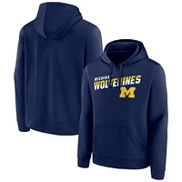 Men's Navy Michigan Wolverines Quick Slant Pullover Hoodie