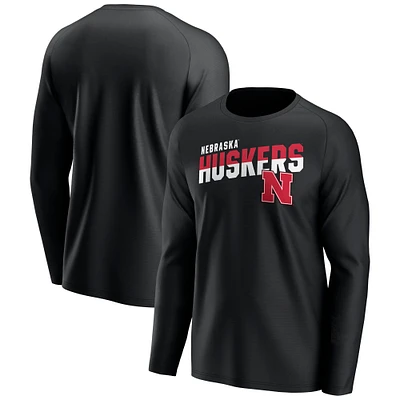 Men's Black Nebraska Huskers  Long Sleeve T-Shirt