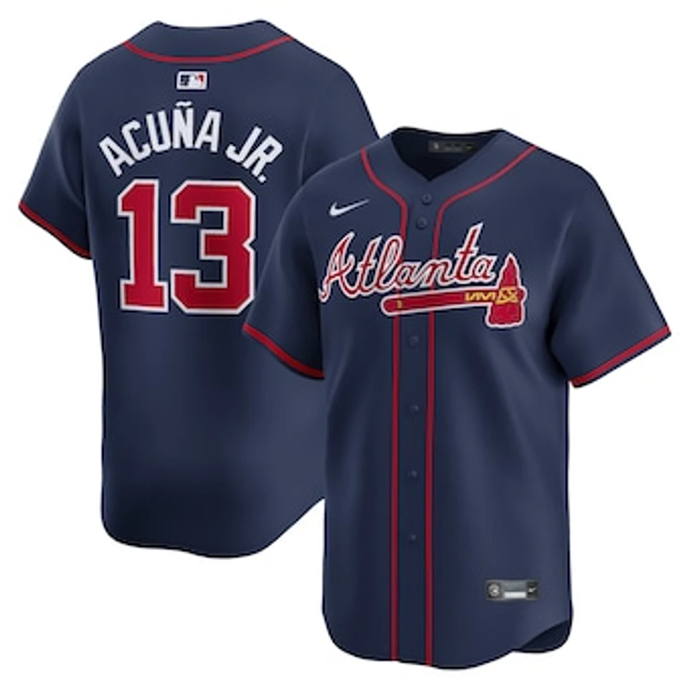 Men's Nike Ronald Acuña Jr. Navy Atlanta Braves Alternate Limited Player Jersey