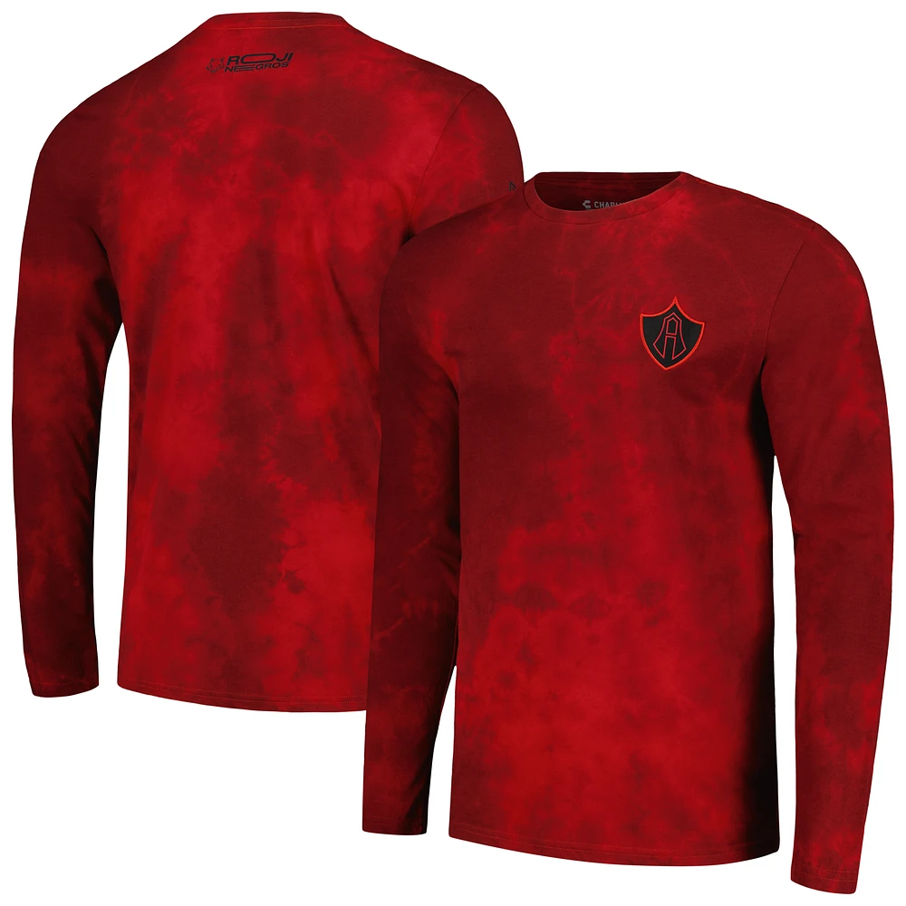 Men's Charly  Red Club Atlas Tie-Dye Long Sleeve T-Shirt