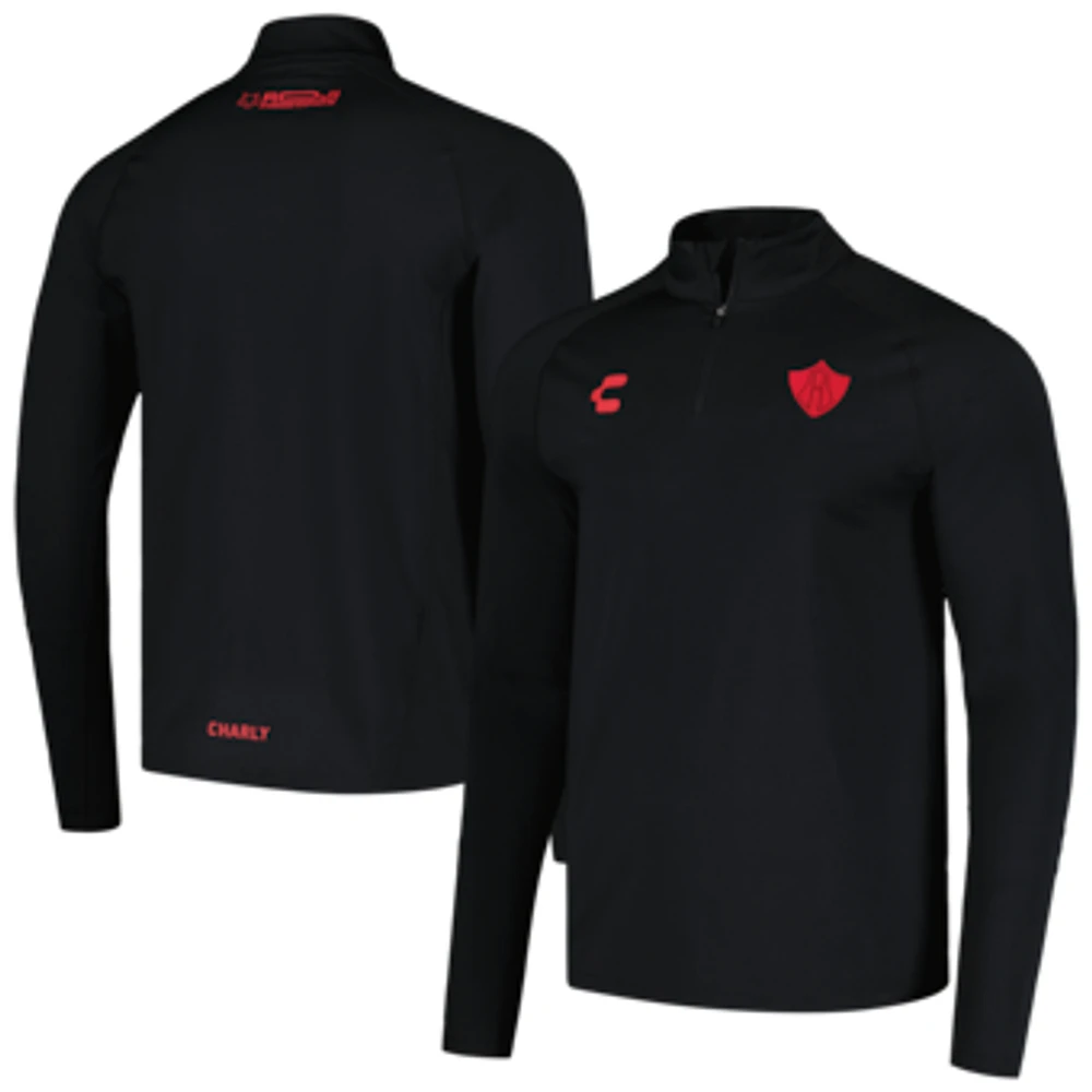 Men's Charly  Black Club Atlas DRY FACTOR Raglan Quarter-Zip Top