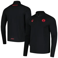 Men's Charly  Black Club Tijuana DRY FACTOR Raglan Quarter-Zip Top