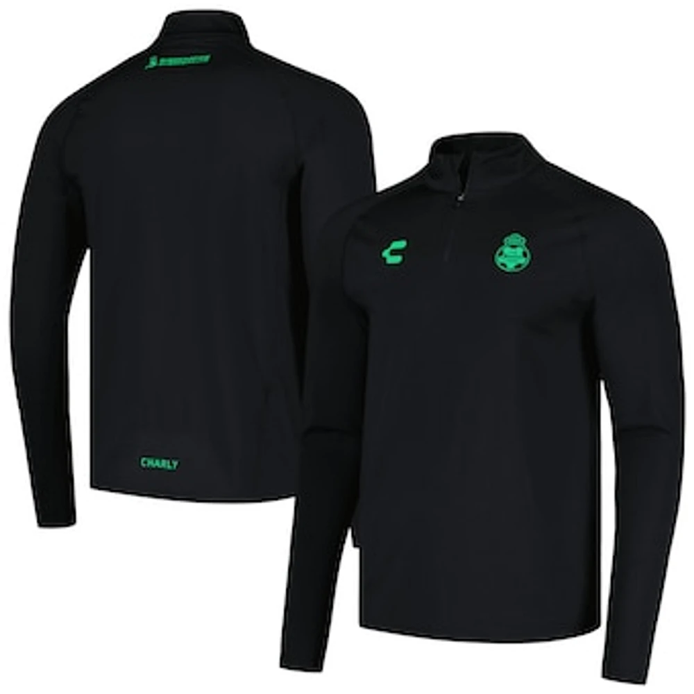 Men's Charly  Black Santos Laguna DRY FACTOR Raglan Quarter-Zip Top