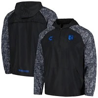 Men's Charly  Black Queretaro FC Half-Zip Windbreaker Hoodie Jacket