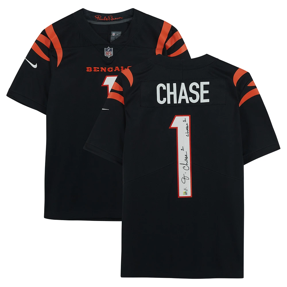 Ja'Marr Chase Cincinnati Bengals Autographed Nike Limited Jersey with Inscription