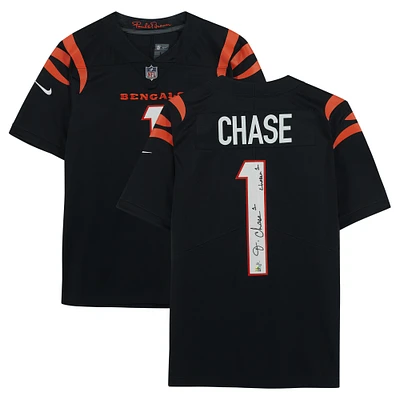 Ja'Marr Chase Cincinnati Bengals Autographed Nike Limited Jersey with Inscription