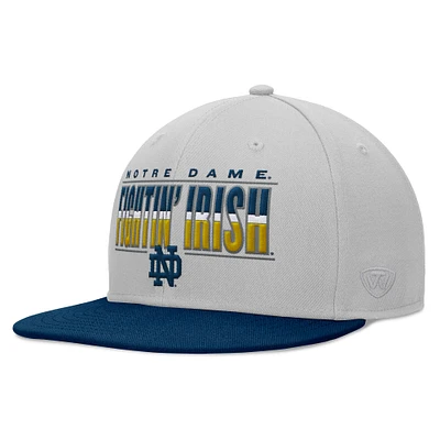 Men's Top of the World Gray Notre Dame Fighting Irish Hudson Snapback Hat