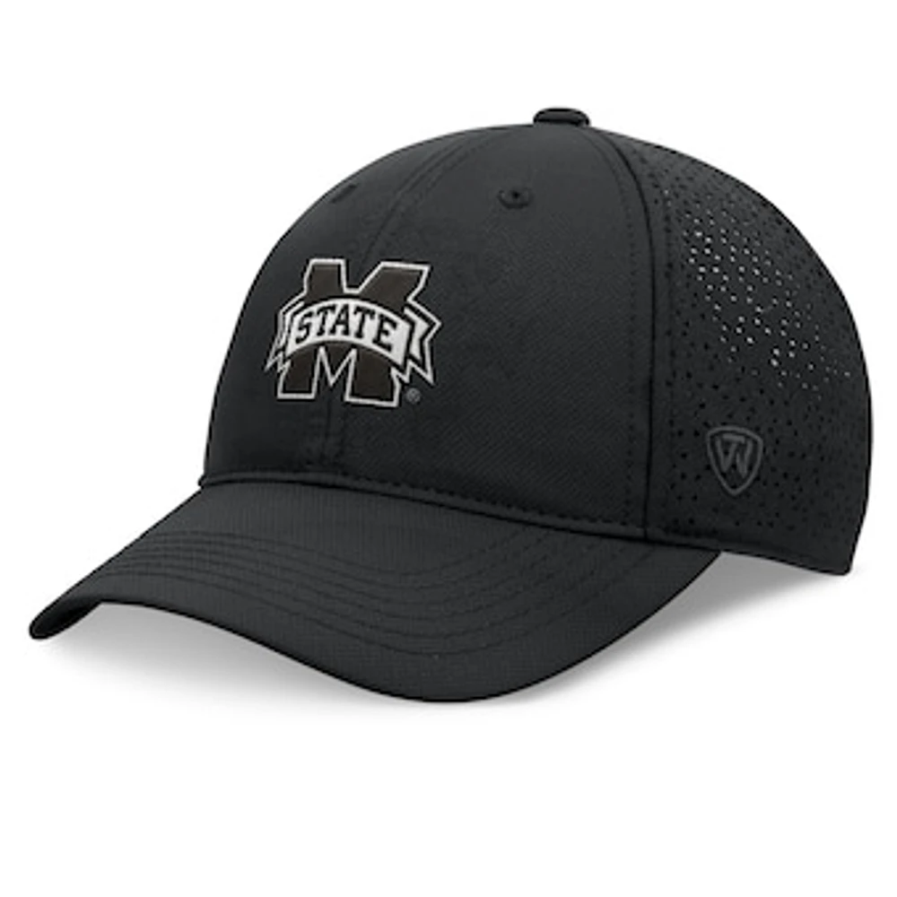 Men's Top of the World Black Mississippi State Bulldogs Liquesce Trucker Adjustable Hat