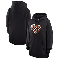 Women's G-III 4Her by Carl Banks  Black Baltimore Orioles Heart Fleece Pullover Hoodie