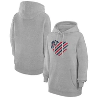Women's G-III 4Her by Carl Banks  Heather Gray Minnesota Twins Heart Fleece Pullover Hoodie