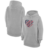 Women's G-III 4Her by Carl Banks  Heather Gray Minnesota Twins Heart Fleece Pullover Hoodie