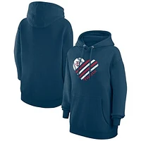 Women's G-III 4Her by Carl Banks  Navy Minnesota Twins Heart Fleece Pullover Hoodie