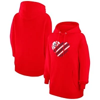 Women's G-III 4Her by Carl Banks  Red Minnesota Twins Heart Fleece Pullover Hoodie