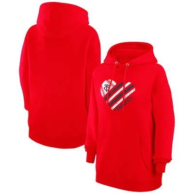 Women's G-III 4Her by Carl Banks  Red Minnesota Twins Heart Fleece Pullover Hoodie