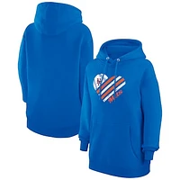 Women's G-III 4Her by Carl Banks  Royal New York Mets Heart Fleece Pullover Hoodie