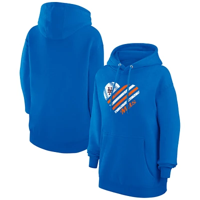 Women's G-III 4Her by Carl Banks  Royal New York Mets Heart Fleece Pullover Hoodie