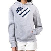 Women's G-III 4Her by Carl Banks  Heather Gray New York Yankees Heart Fleece Pullover Hoodie