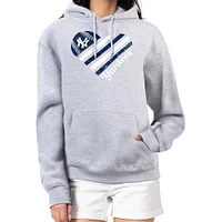 Women's G-III 4Her by Carl Banks  Heather Gray New York Yankees Heart Fleece Pullover Hoodie