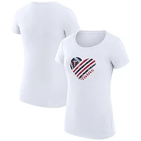 Women's G-III 4Her by Carl Banks  White Minnesota Twins Heart Graphic Fitted T-Shirt