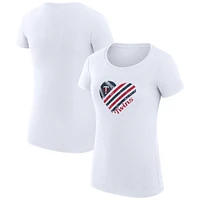 Women's G-III 4Her by Carl Banks  White Minnesota Twins Heart Graphic Fitted T-Shirt