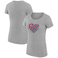 Women's G-III 4Her by Carl Banks  Heather Gray Philadelphia Phillies Heart Graphic Fitted T-Shirt