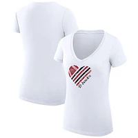 Women's G-III 4Her by Carl Banks Arizona Diamondbacks Heart V-Neck Fitted T-Shirt