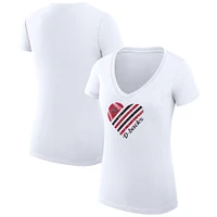Women's G-III 4Her by Carl Banks Arizona Diamondbacks Heart V-Neck Fitted T-Shirt