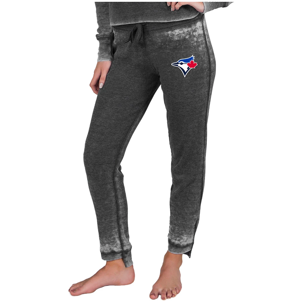 Women's Concepts Sport Charcoal Toronto Blue Jays Resurgence Waffle Knit Pants