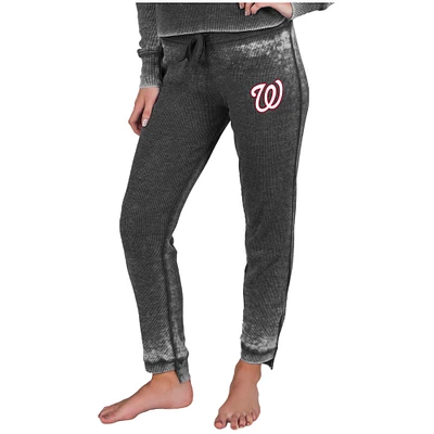 Women's Concepts Sport  Charcoal Washington Nationals Resurgence Waffle Knit Pants