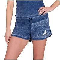 Women's Concepts Sport  Navy Atlanta Braves Resurgence Waffle Knit Shorts