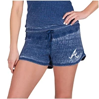 Women's Concepts Sport  Navy Atlanta Braves Resurgence Waffle Knit Shorts