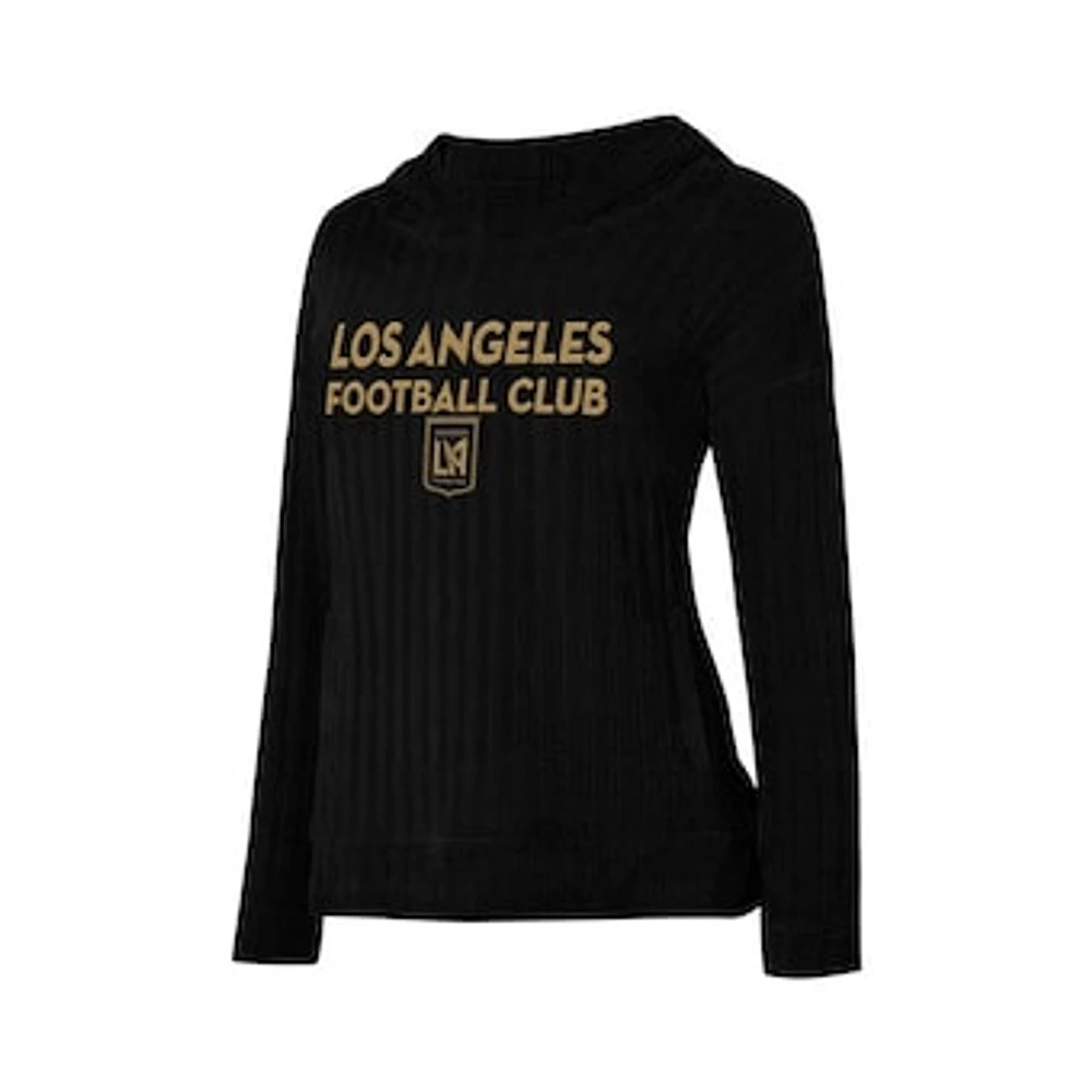 Women's Concepts Sport  Black LAFC Linger Long Sleeve Hooded Top