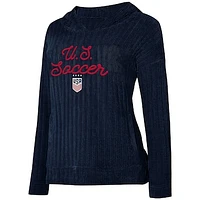 Women's Concepts Sport  Navy USWNT Linger Long Sleeve Hooded Top