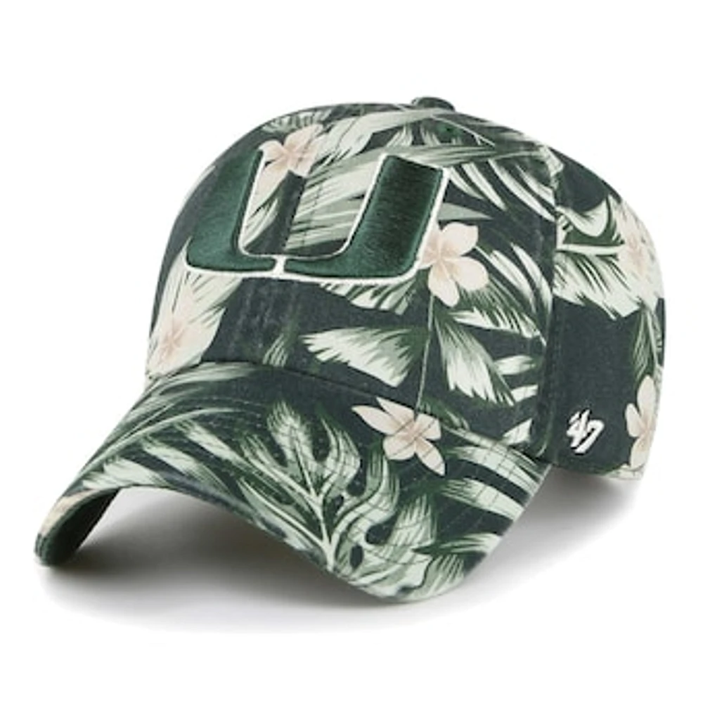 Men's '47 Green Miami Hurricanes Tropicalia Clean Up Adjustable Hat