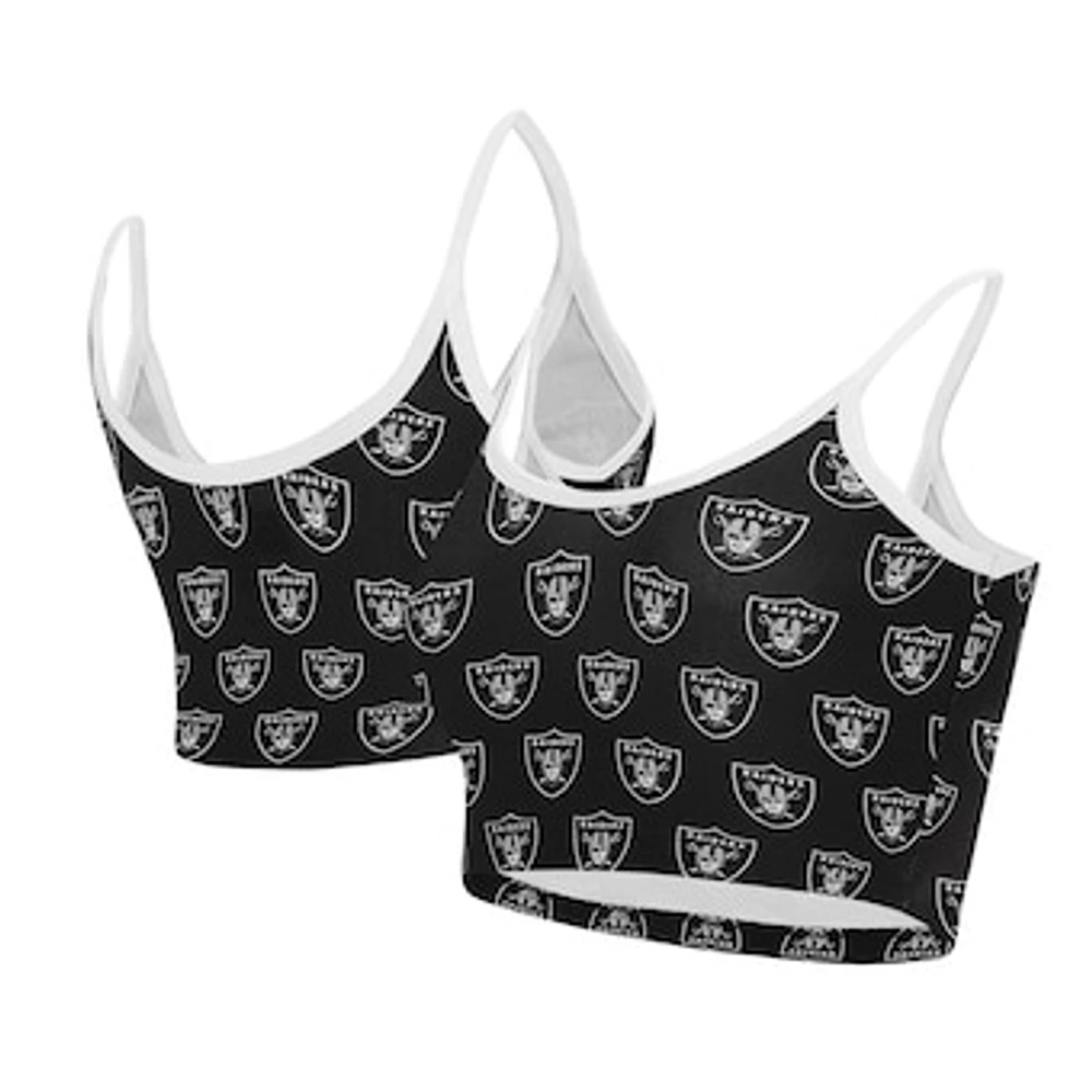 Women's Concepts Sport Black Las Vegas Raiders Gauge Lounge Bralette