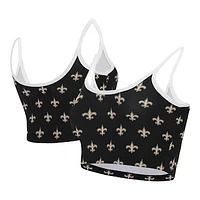 Women's Concepts Sport Black New Orleans Saints Gauge Lounge Bralette