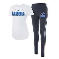 Women's Concepts Sport White/Charcoal Detroit Lions Sonata T-Shirt & Leggings Set