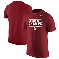 Unisex Nike  Crimson Oklahoma Sooners 2023 NCAA Softball Women's College World Series Champions T-Shirt