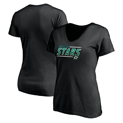 Women's Black Dallas Stars Mascot Bounds V-Neck T-Shirt