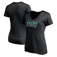 Women's Black Dallas Stars Mascot Bounds V-Neck T-Shirt