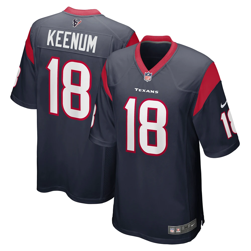 Men's Nike Case Keenum Navy Houston Texans Team Game Jersey