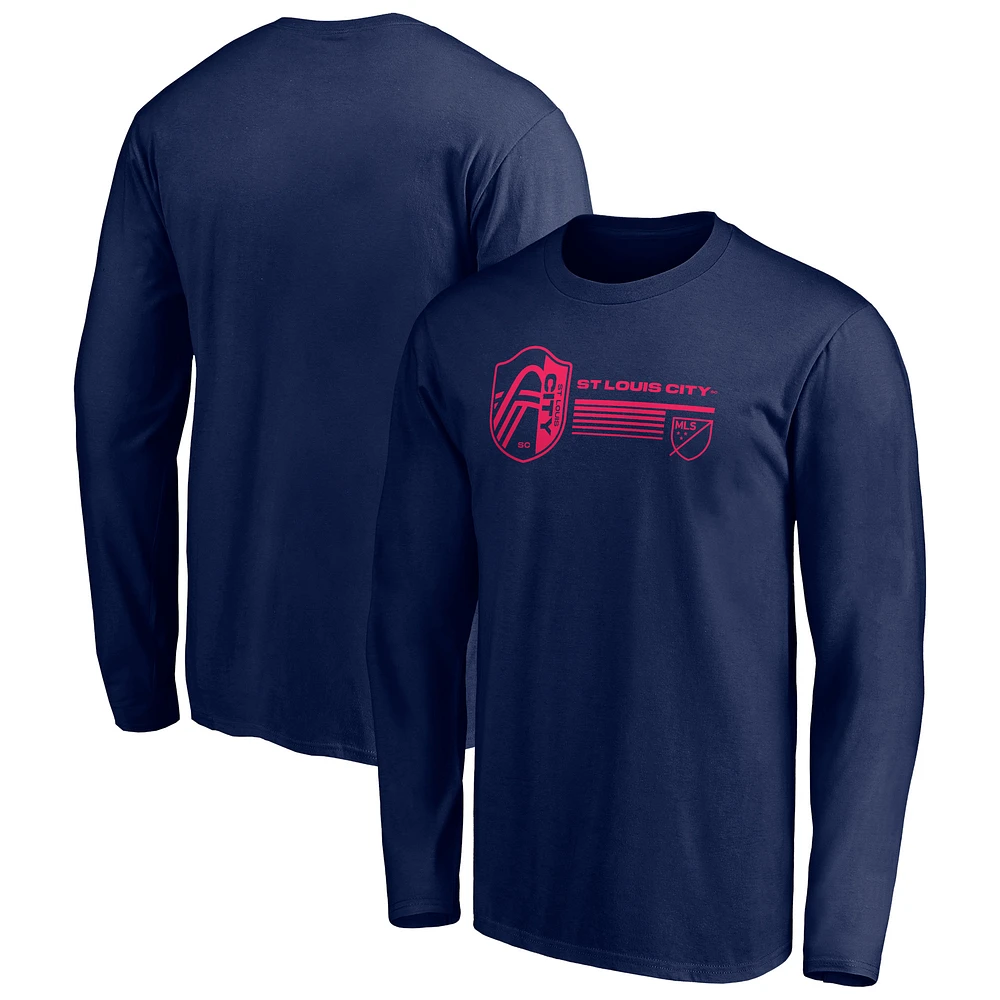 Men's Navy St. Louis City SC Delivering Victory Long Sleeve T-Shirt