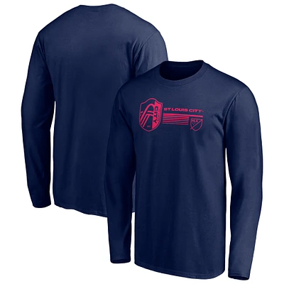 Men's Navy St. Louis City SC Delivering Victory Long Sleeve T-Shirt