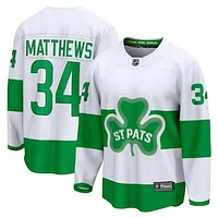 Men's Fanatics Auston Matthews White Toronto Maple Leafs St. Patricks Alternate Premier Breakaway Player Jersey