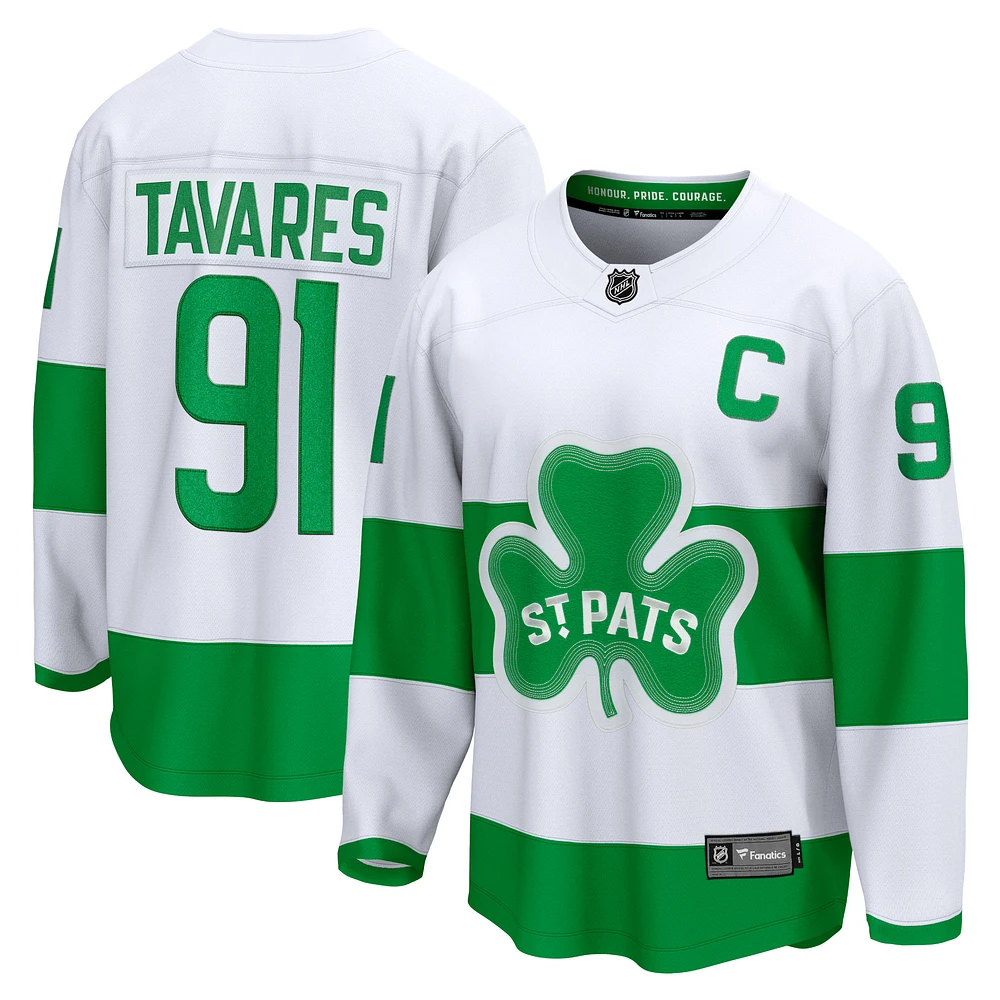 Men's Fanatics John Tavares White Toronto Maple Leafs St. Patricks Alternate Premier Breakaway Player Jersey