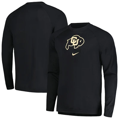 Men's Nike  Black Colorado Buffaloes Basketball Spotlight Raglan Performance Long Sleeve T-Shirt