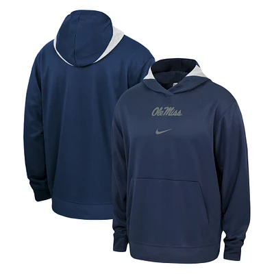 Men's Nike Navy Ole Miss Rebels Basketball Spotlight Performance Pullover Hoodie