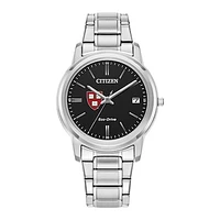 Women's Citizen Watch Silver Harvard Crimson Eco-Drive Black Dial Stainless Steel Watch