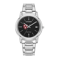 Women's Citizen Watch Silver Harvard Crimson Eco-Drive Black Dial Stainless Steel Watch